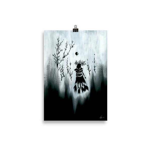 The pixie witch. Her soul wanders the forest. Pixie, Gothic, witch, witchcraft and dark art poster. Gothic Home decor. - Wall art