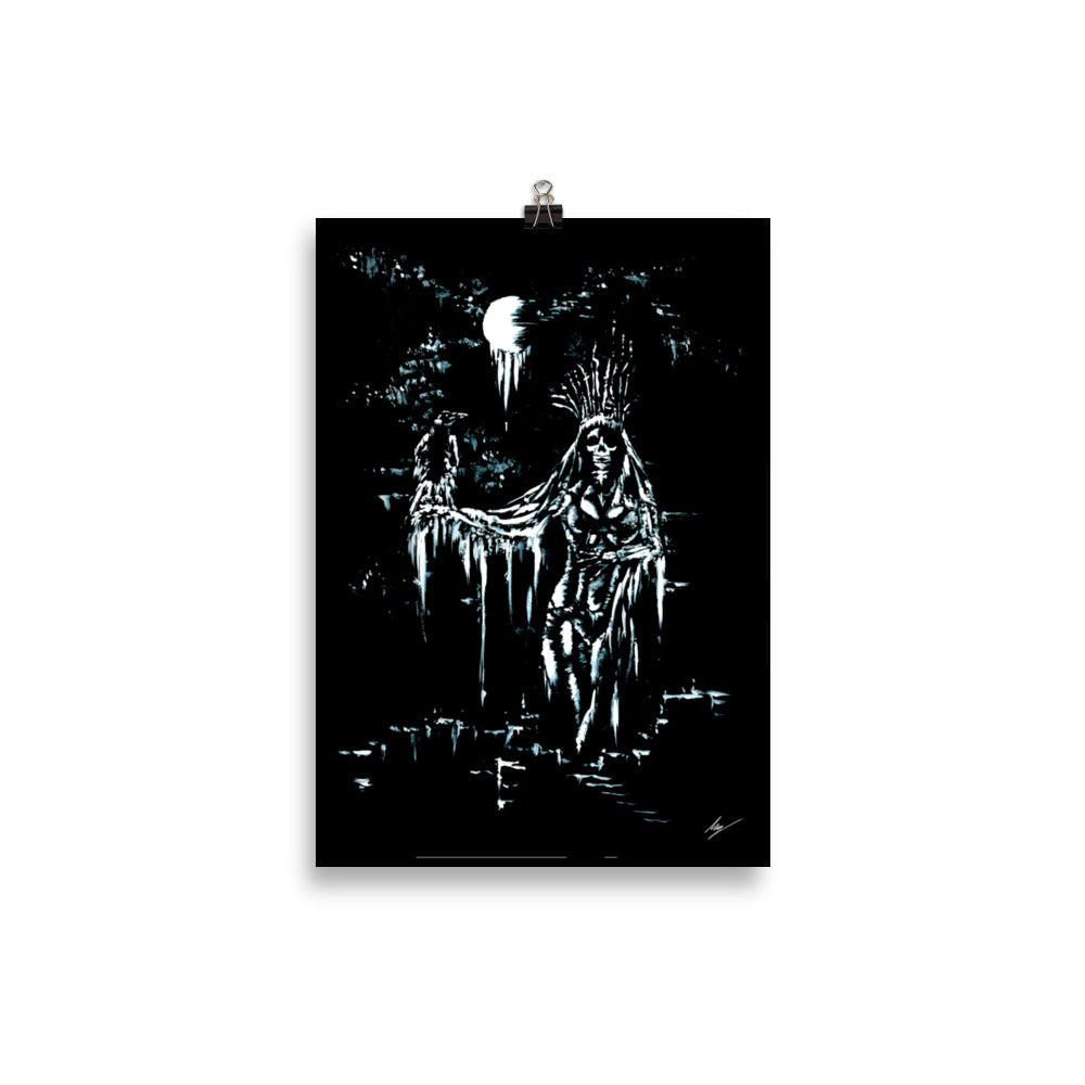 Morrigan the raven goddess. Gothic, Ravin, forest, witch, witchcraft and dark art. Gothic Home decor - Wall art