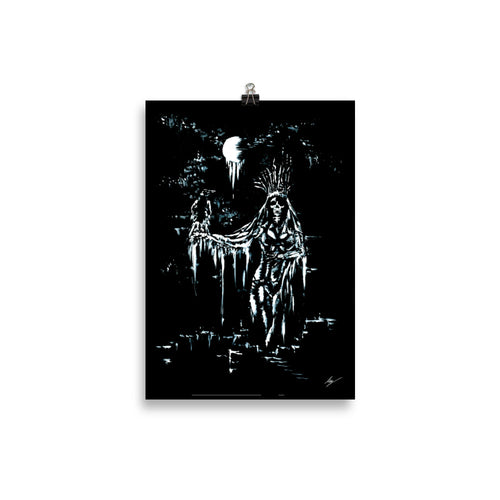Morrigan the raven goddess. Gothic, Ravin, forest, witch, witchcraft and dark art. Gothic Home decor - Wall art