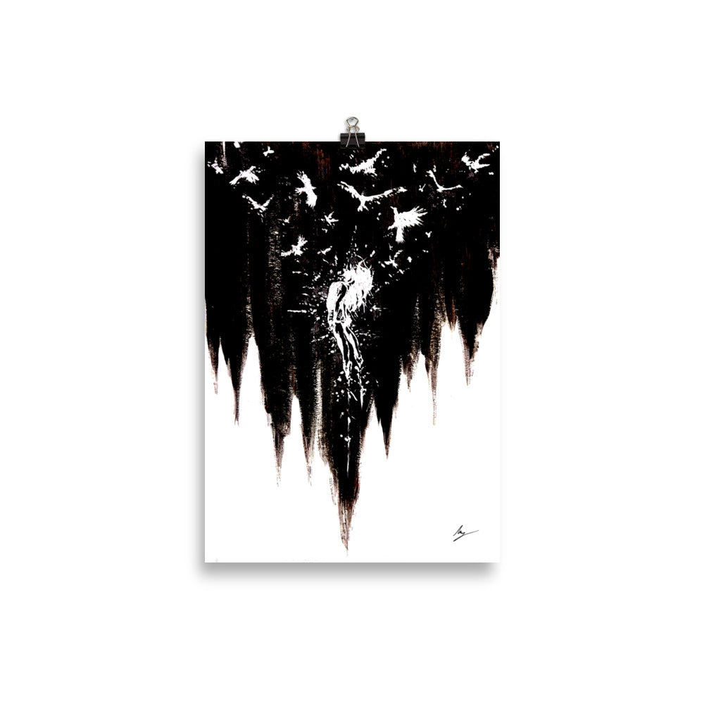 Her calling to Valhalla. Wall art - in black