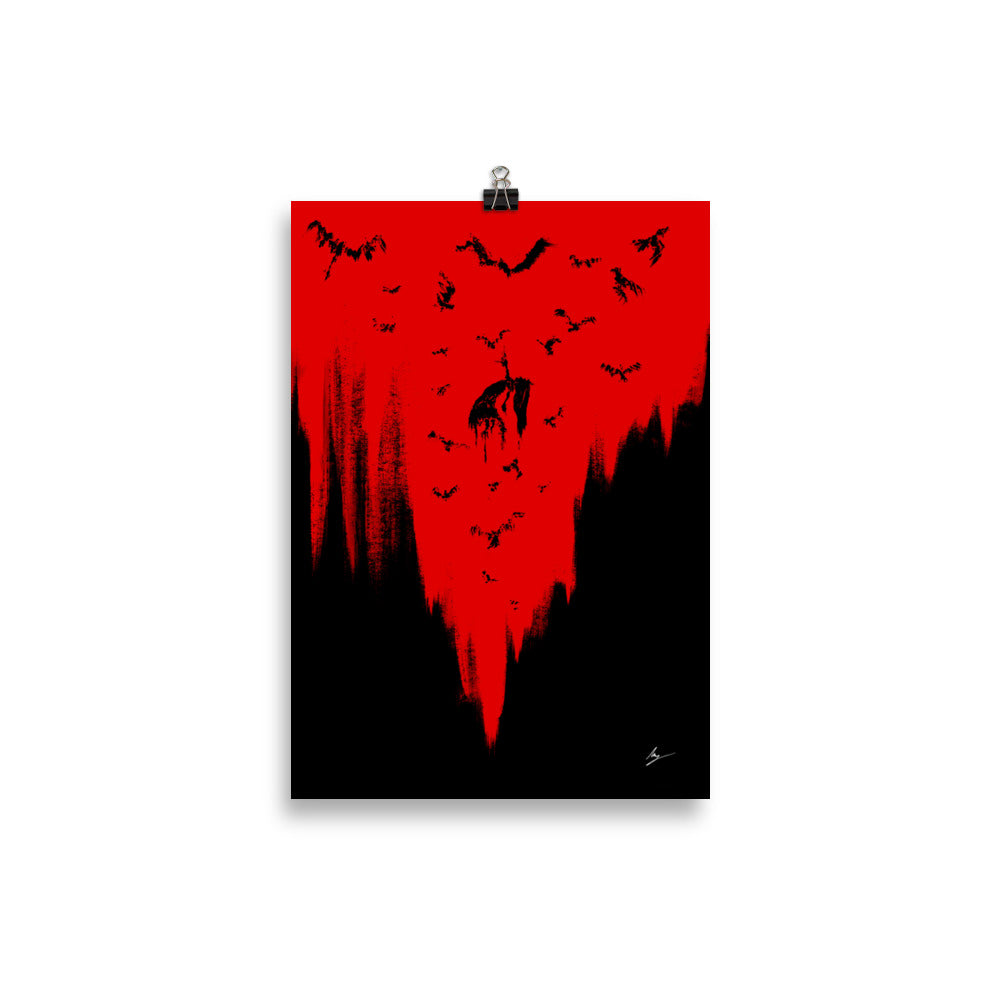 The ravens call her. Home decor - Poster wall art. Blood Red.