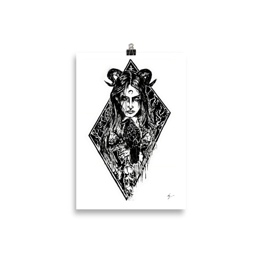 The raven witch - Poster wall art. High quality Enhanced Matte poster