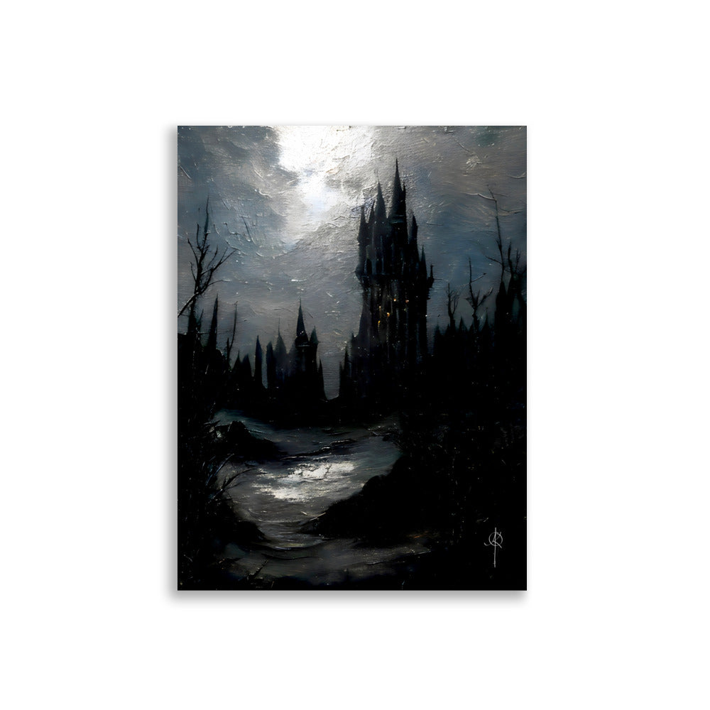 Dracula's Castle. Version IV. Oil painting. Art print.