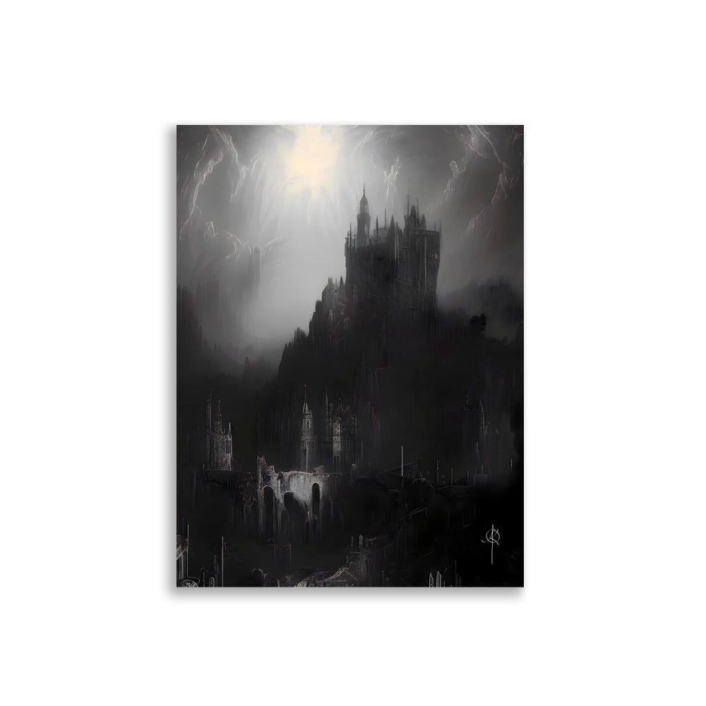 Oil Painting. Frankenstein's Castle. Painting. Art print. original artwork. Gothic Home décor. Digital art.