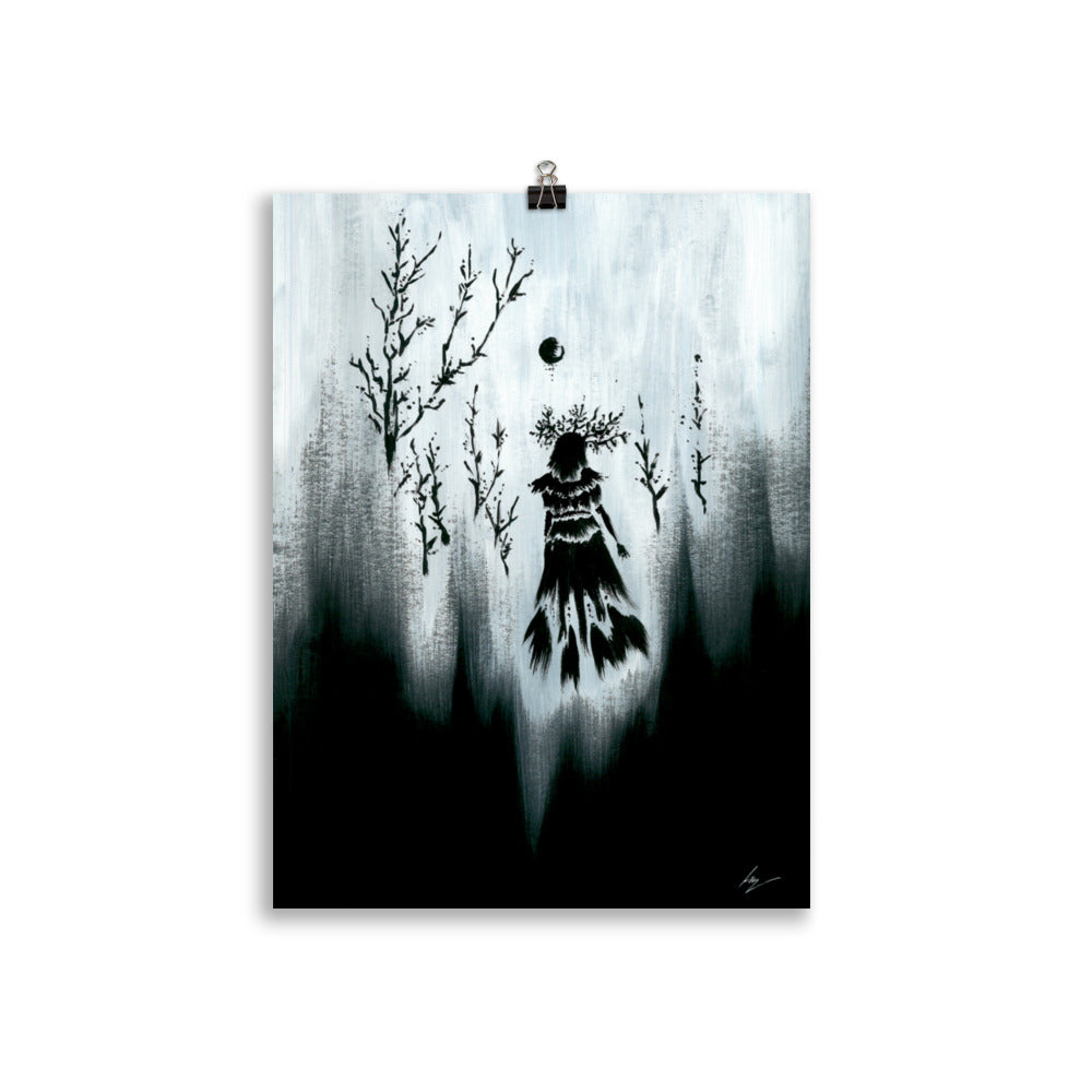 The pixie witch. Her soul wanders the forest. Pixie, Gothic, witch, witchcraft and dark art poster. Gothic Home decor. - Wall art