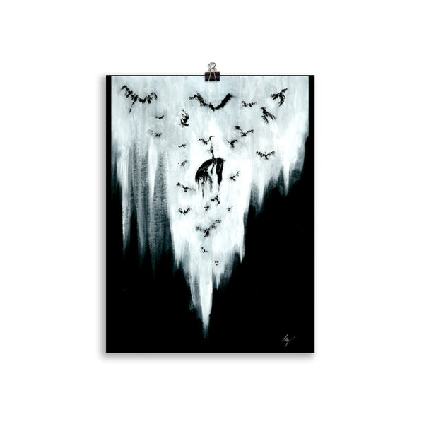 The Ravens call her. Gothic, Ravin, forest, witch, witchcraft and dark art. Gothic Home decor - Wall art