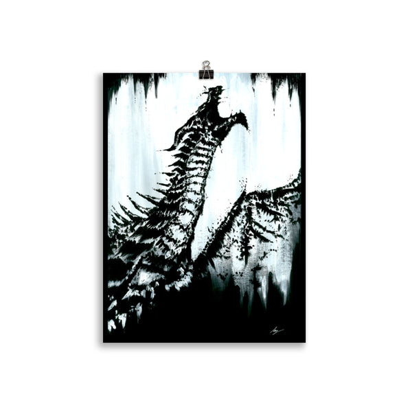 The dragons darkness. dragon, Gothic, witch, mythical and dark art poster. Gothic Home decor
