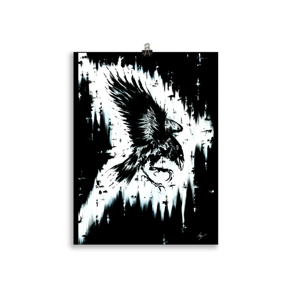 Muninn the Rave She watches over you. Odin, Gothic, Ravin, forest, witch, witchcraft and dark art. Gothic Home decor - Wall art
