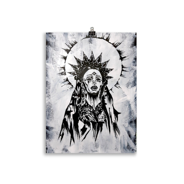 She sees all. Gothic home decor - Poster wall art. White version