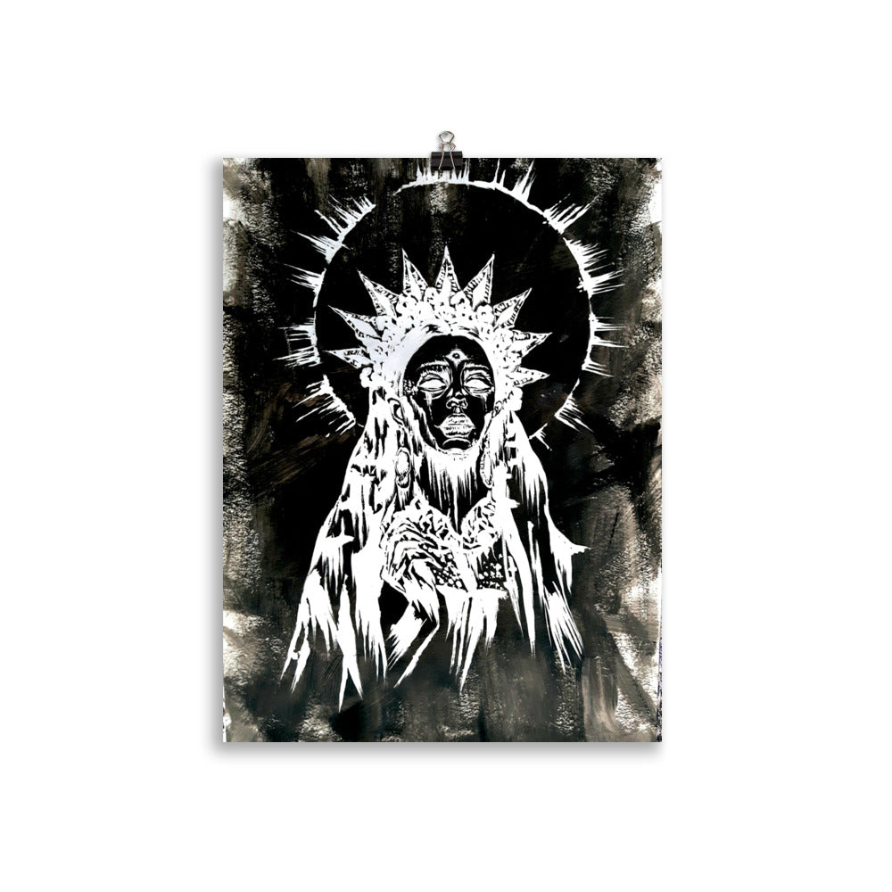 She sees all. Gothic home decor - Poster wall art. Black version