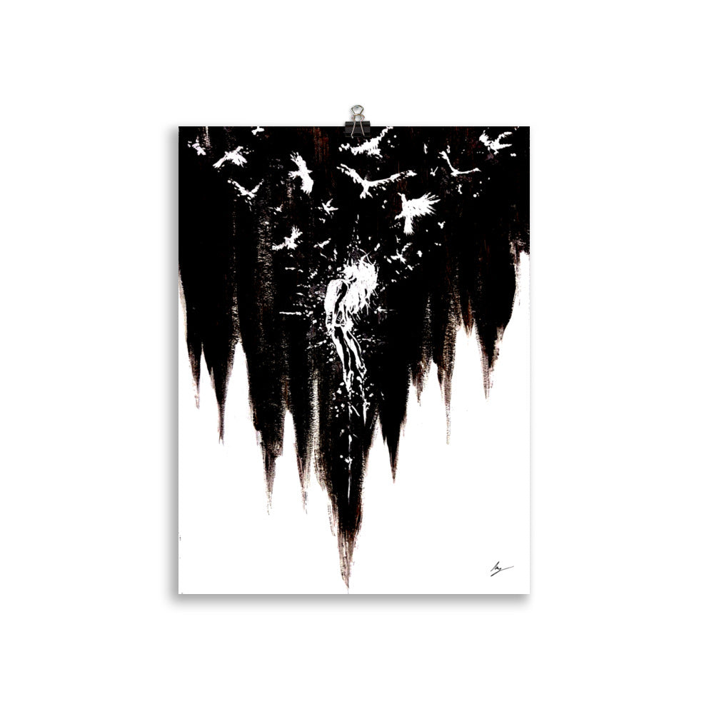 Her calling to Valhalla. Wall art - in black
