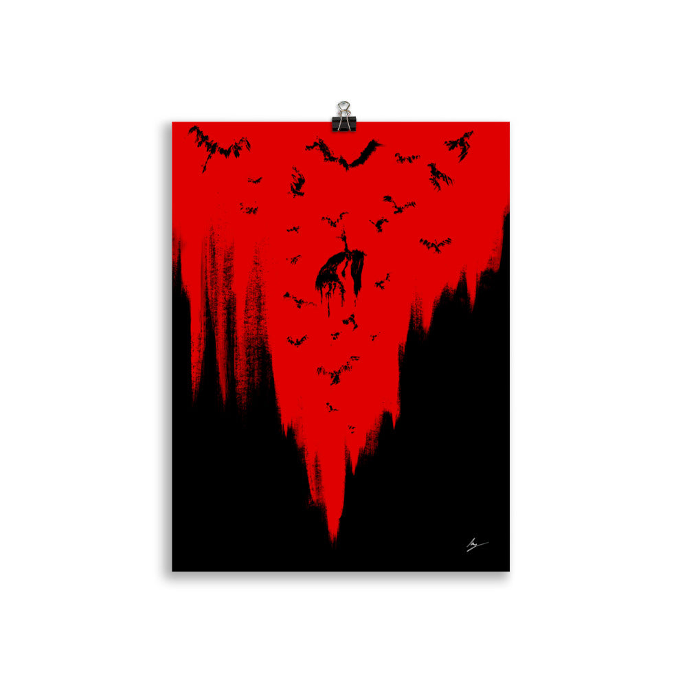 The ravens call her. Home decor - Poster wall art. Blood Red.
