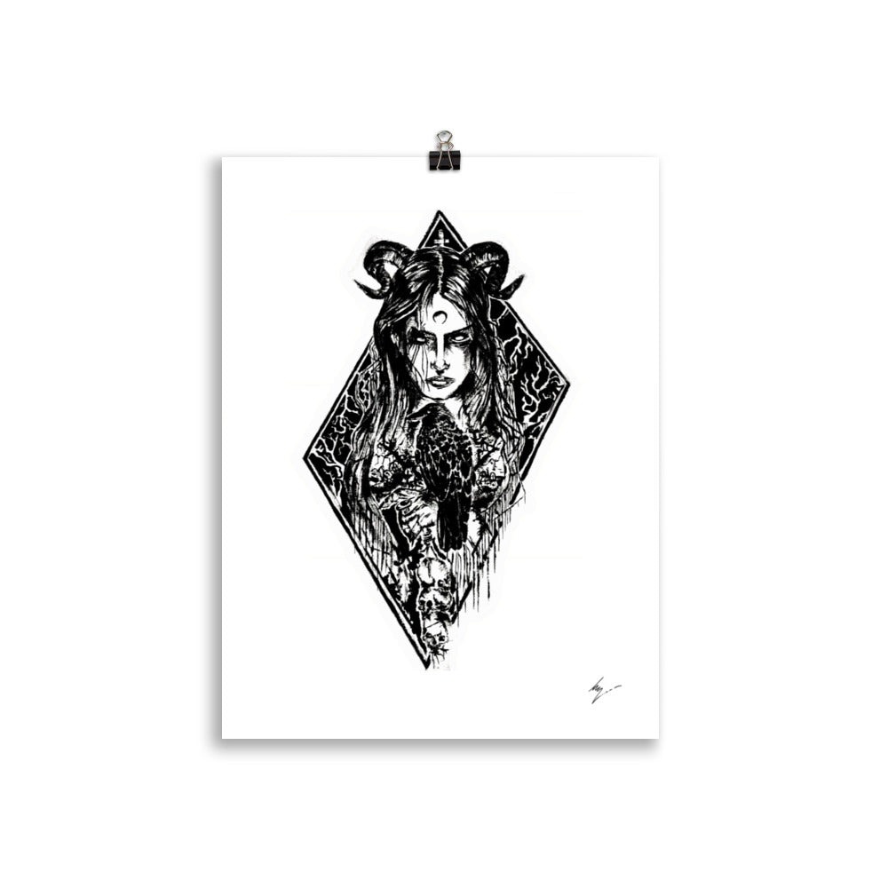 The raven witch - Poster wall art. High quality Enhanced Matte poster