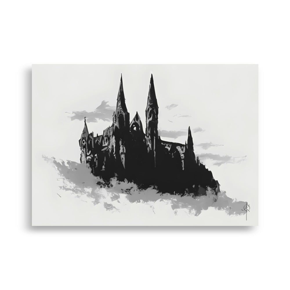 Dracula's castle. Art print. Artwork. Gothic home decor.