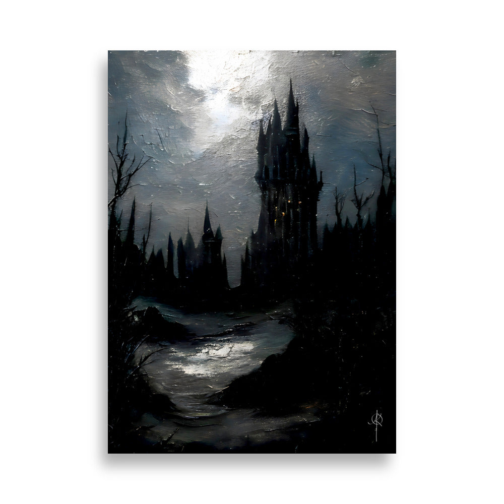 Dracula's Castle. Version IV. Oil painting. Art print.