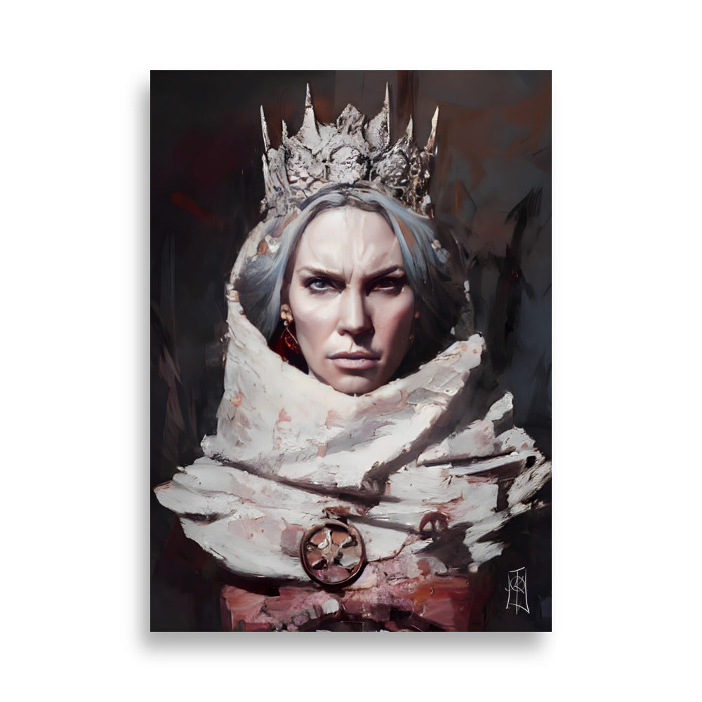 Oil Painting. Power of the queen. Painting. Art print. original artwork. Gothic Home décor. Digital art.