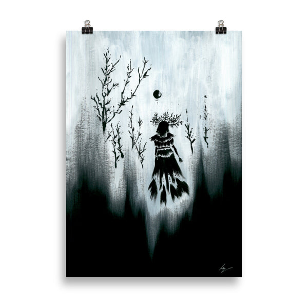 The pixie witch. Her soul wanders the forest. Pixie, Gothic, witch, witchcraft and dark art poster. Gothic Home decor. - Wall art