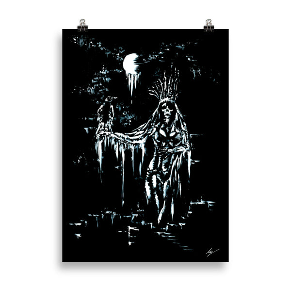 Morrigan the raven goddess. Gothic, Ravin, forest, witch, witchcraft and dark art. Gothic Home decor - Wall art