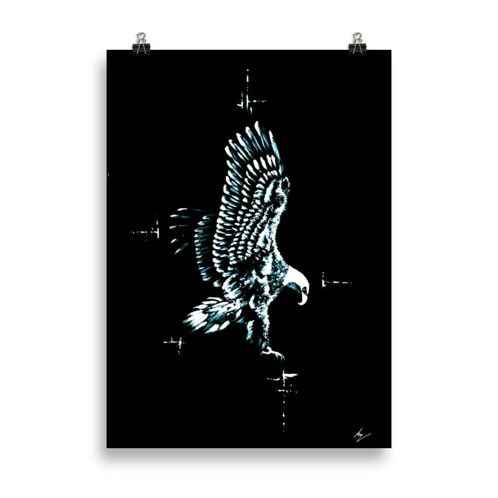 The Eagle soars high. Fly like an eagle whatever you go. Gothic, Eagle, poster. Gothic Home decor - Wall art