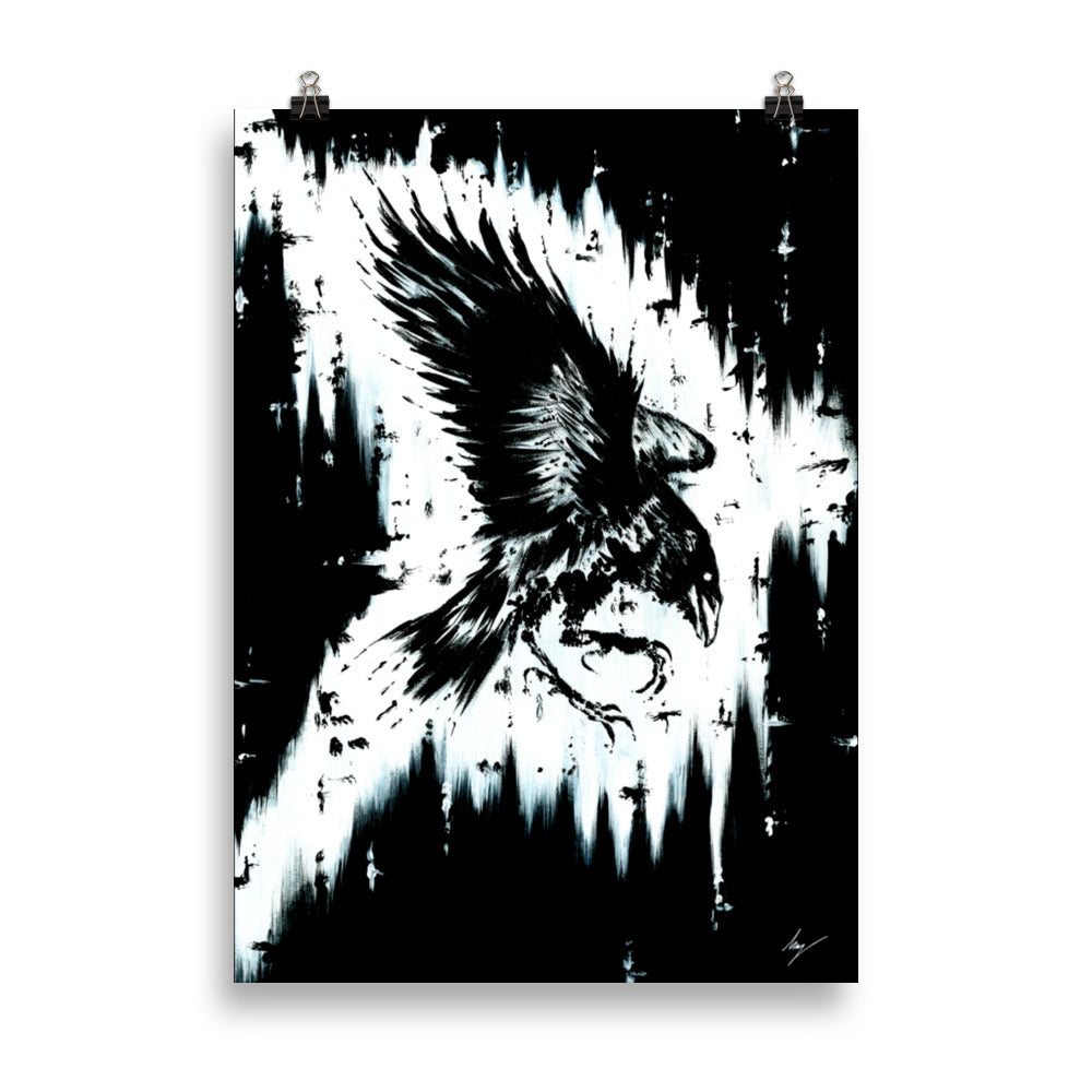 Muninn the Rave She watches over you. Odin, Gothic, Ravin, forest, witch, witchcraft and dark art. Gothic Home decor - Wall art