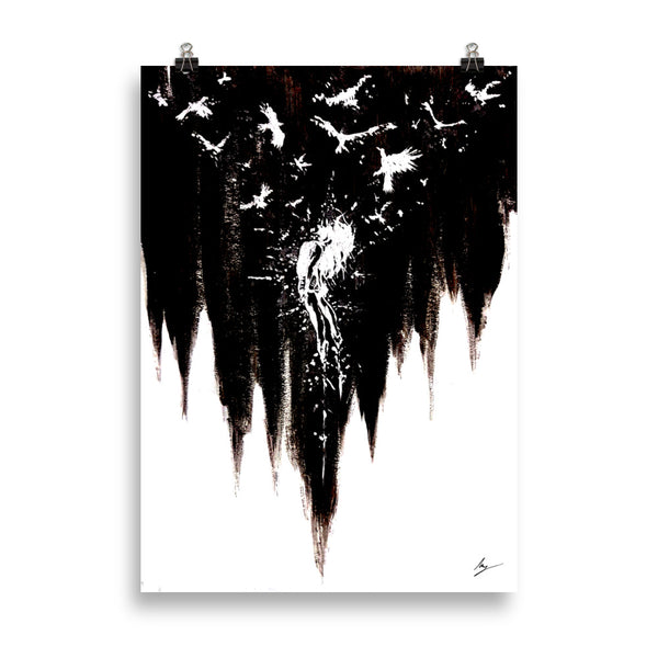 Her calling to Valhalla. Wall art - in black