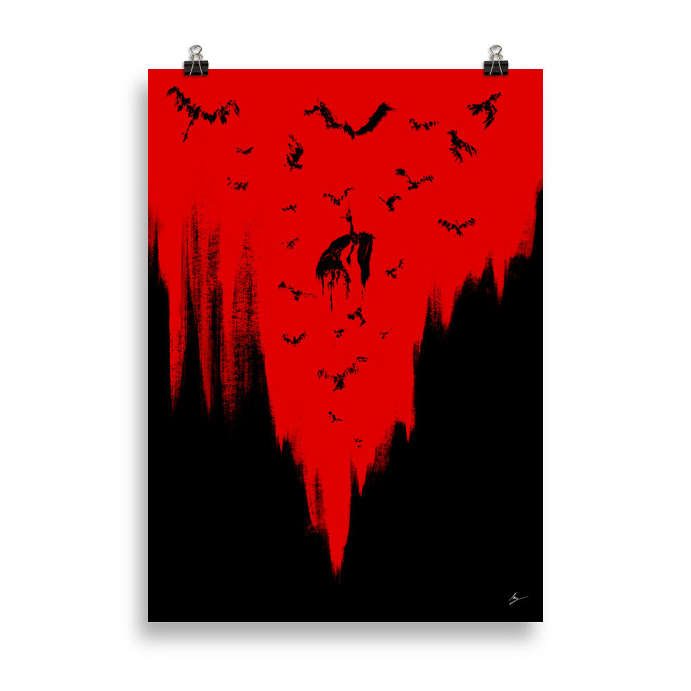 The ravens call her. Home decor - Poster wall art. Blood Red.