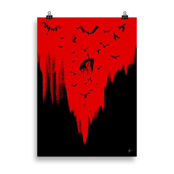 The ravens call her. Home decor - Poster wall art. Blood Red.