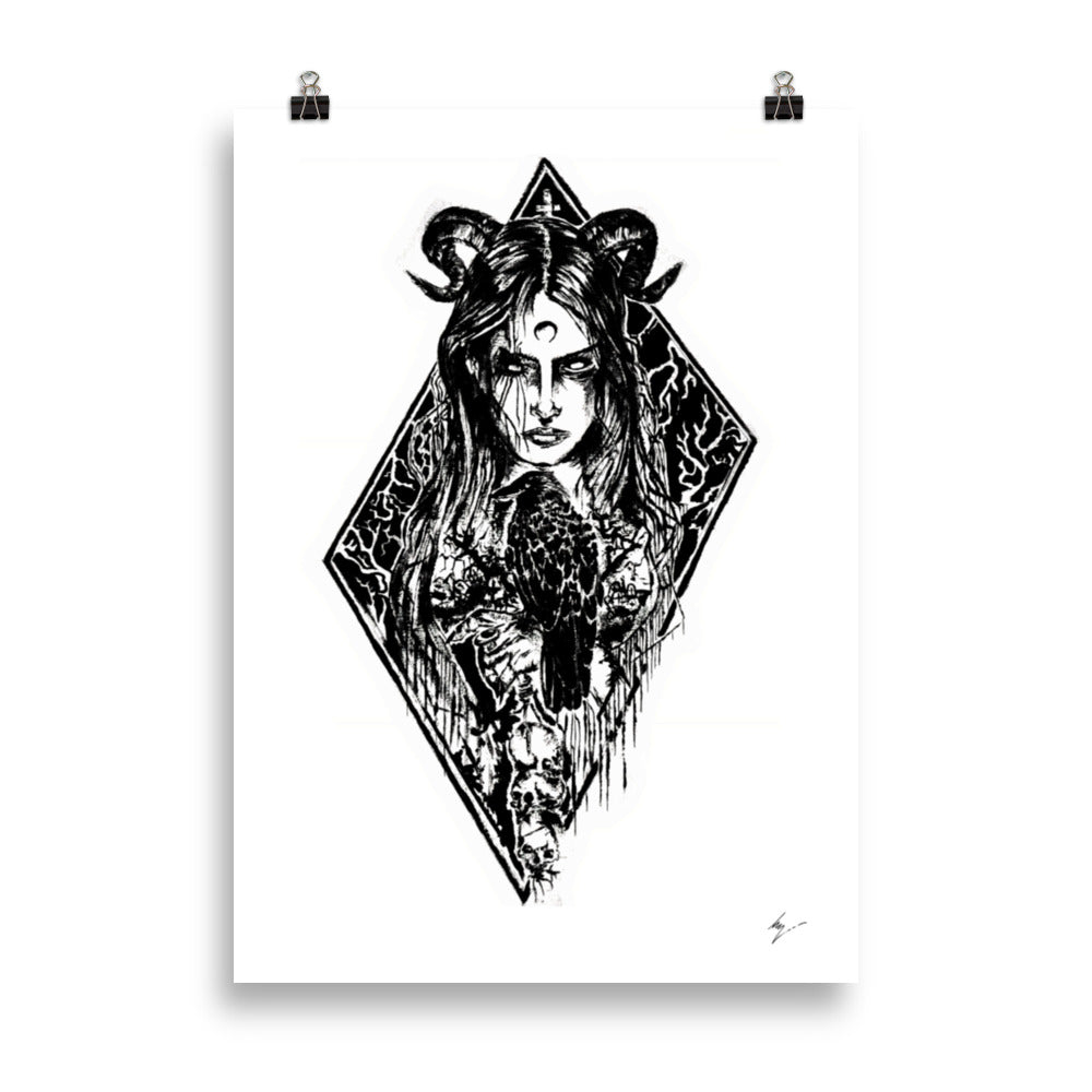 The raven witch - Poster wall art. High quality Enhanced Matte poster