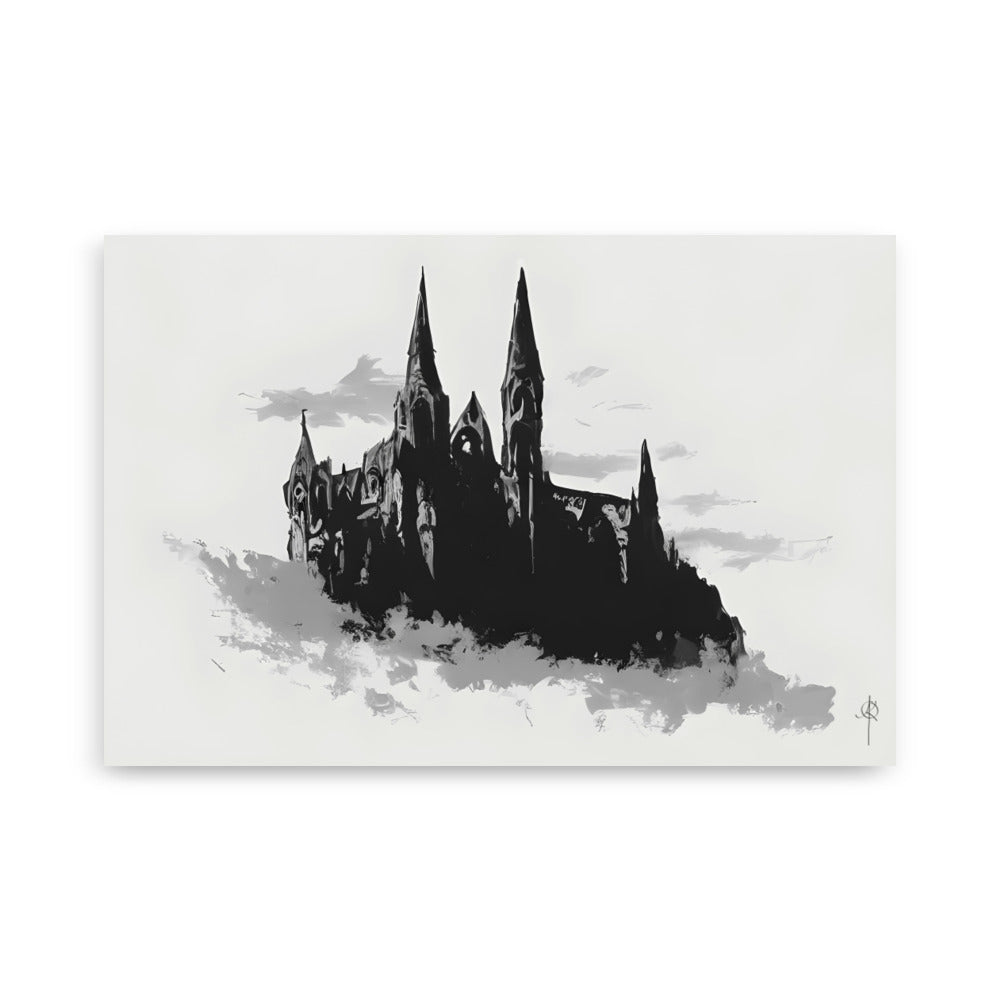 Dracula's castle. Art print. Artwork. Gothic home decor.