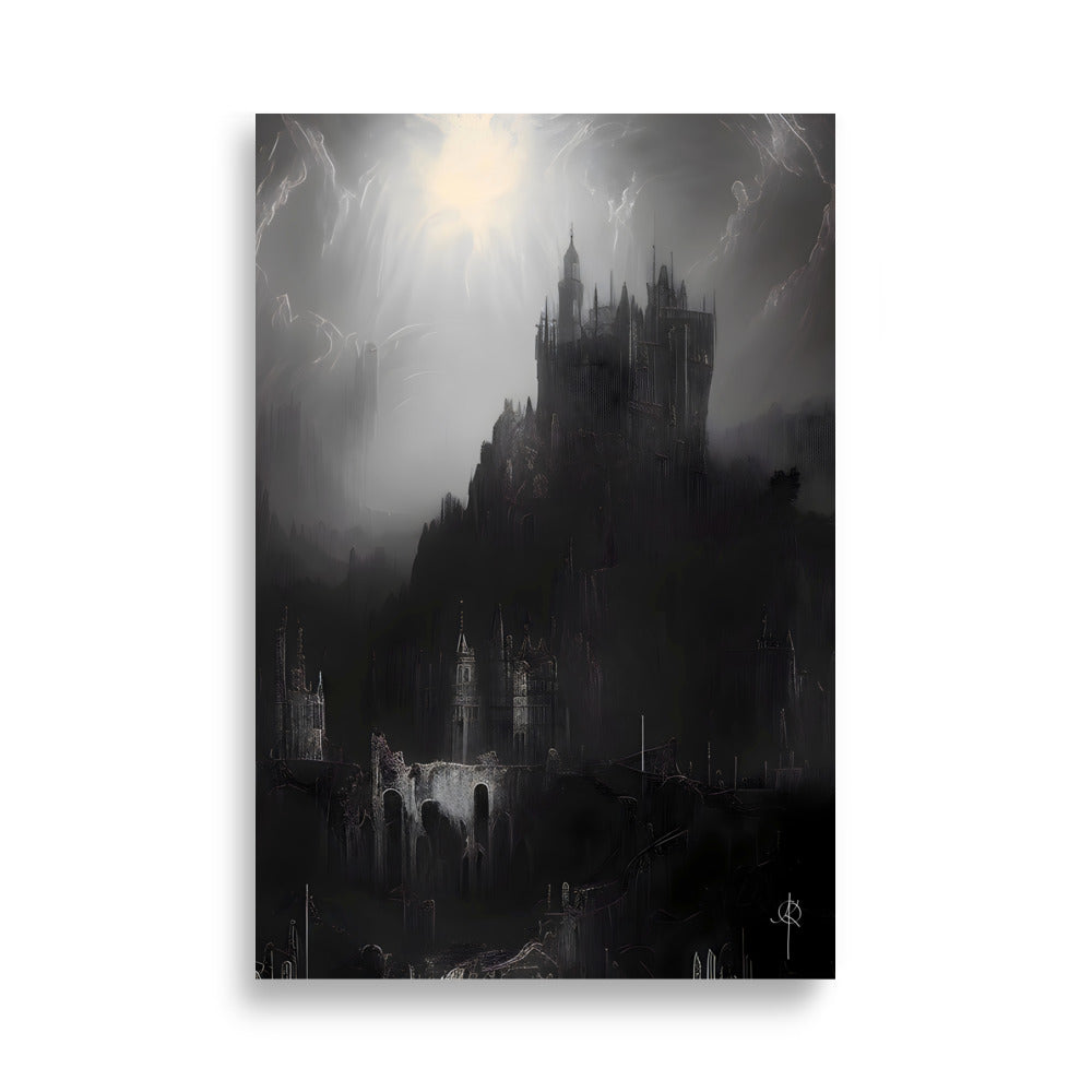 Oil Painting. Frankenstein's Castle. Painting. Art print. original artwork. Gothic Home décor. Digital art.