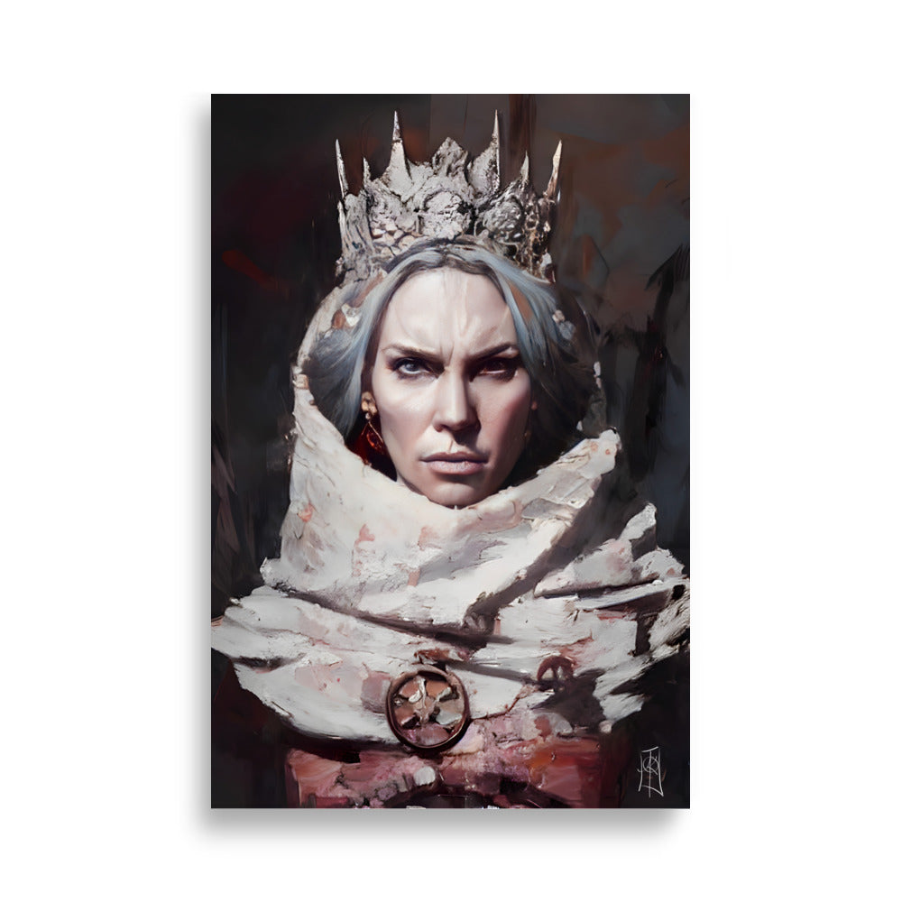 Oil Painting. Power of the queen. Painting. Art print. original artwork. Gothic Home décor. Digital art.