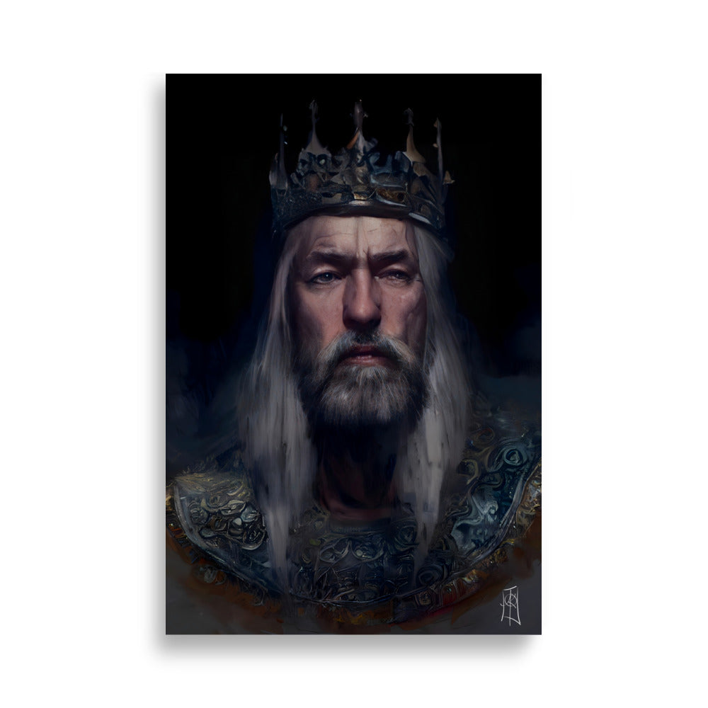 Oil Painting. The Wise King. Painting. Art print. original artwork. Gothic Home décor. Digital art.