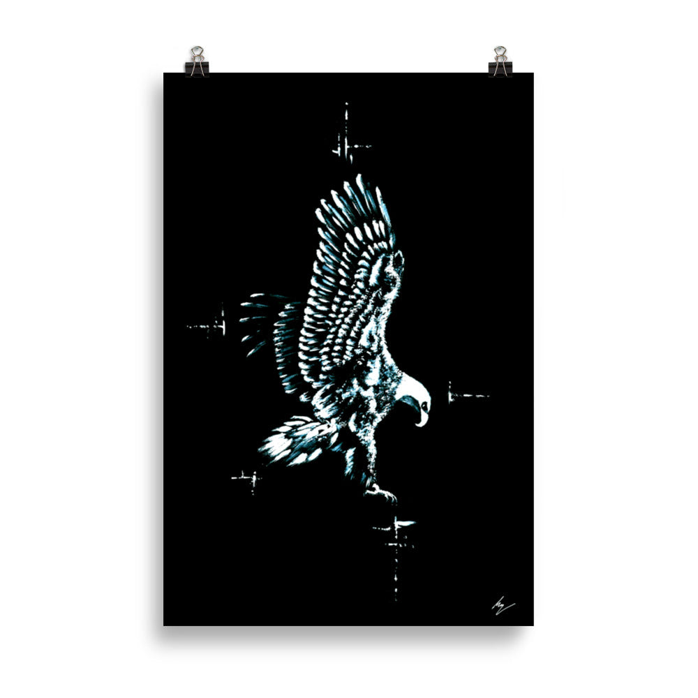 The Eagle soars high. Fly like an eagle whatever you go. Gothic, Eagle, poster. Gothic Home decor - Wall art