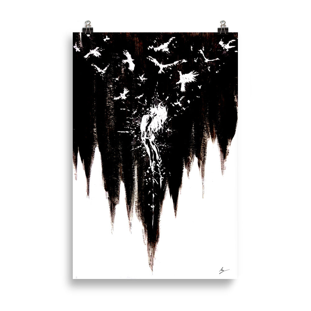 Her calling to Valhalla. Wall art - in black