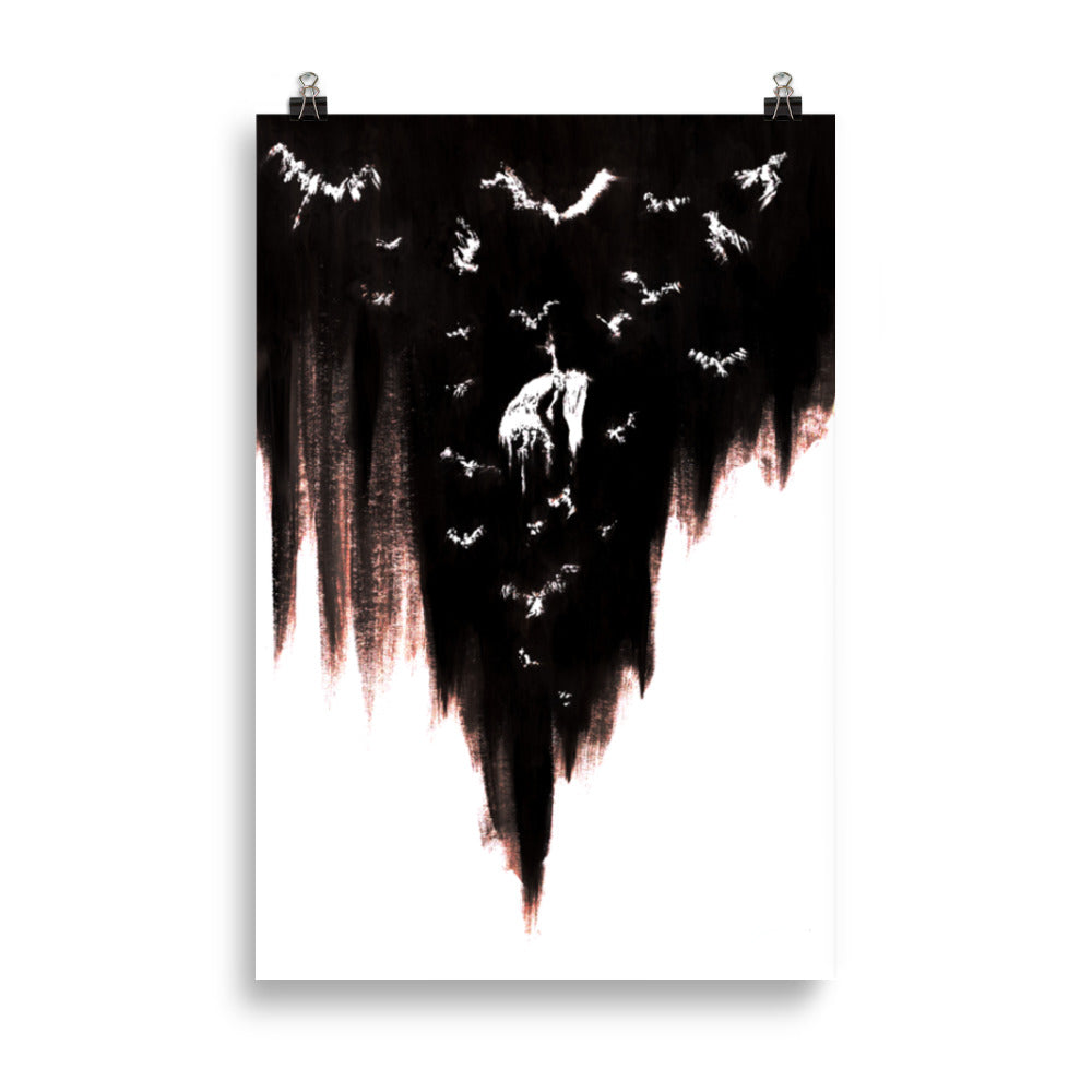 The ravens call her. Home decor - Poster wall art. Gothic Black.