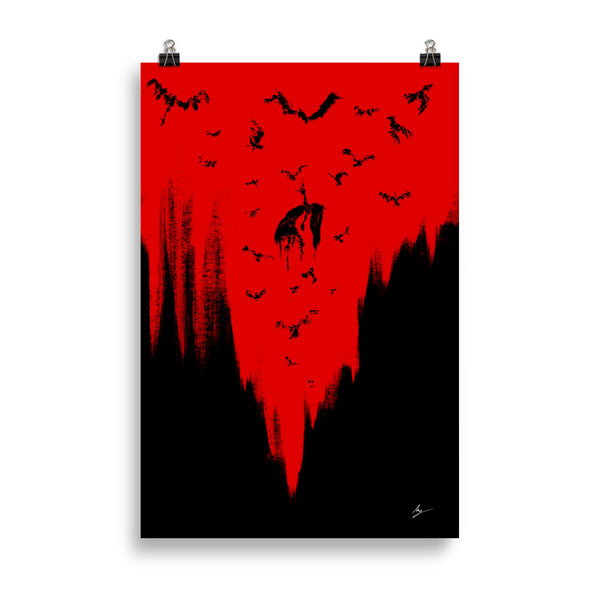 The ravens call her. Home decor - Poster wall art. Blood Red.