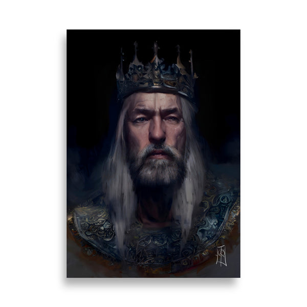 Oil Painting. The Wise King. Painting. Art print. original artwork. Gothic Home décor. Digital art.