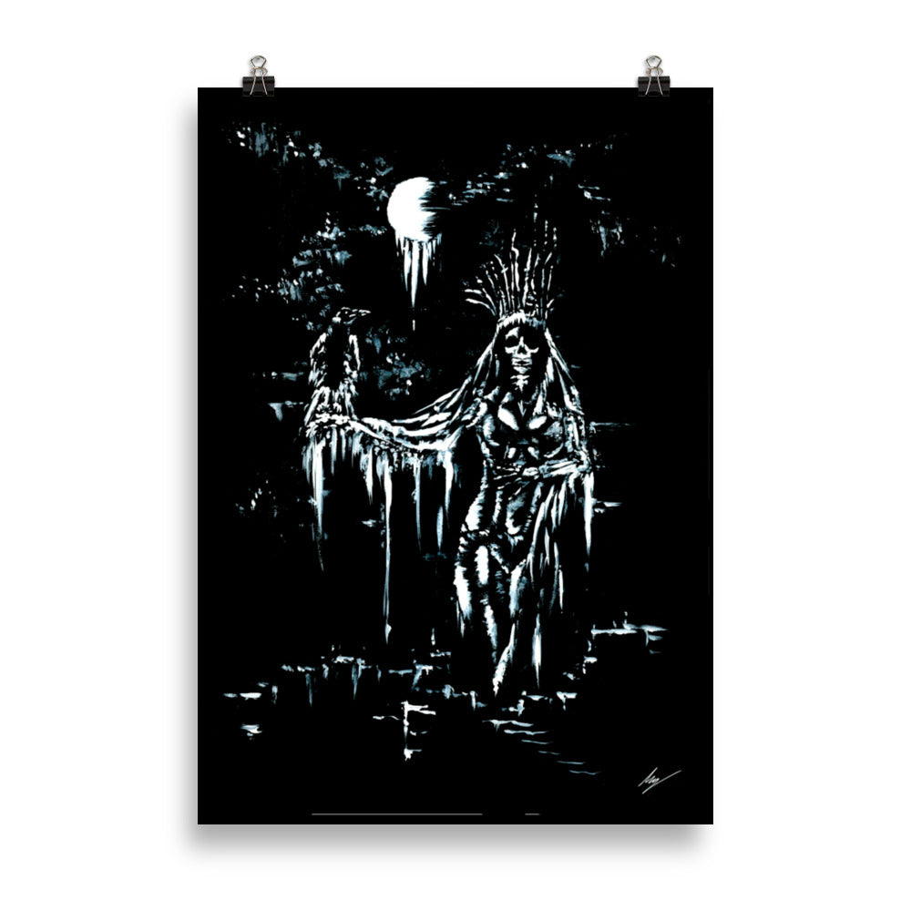 Morrigan the raven goddess. Gothic, Ravin, forest, witch, witchcraft and dark art. Gothic Home decor - Wall art