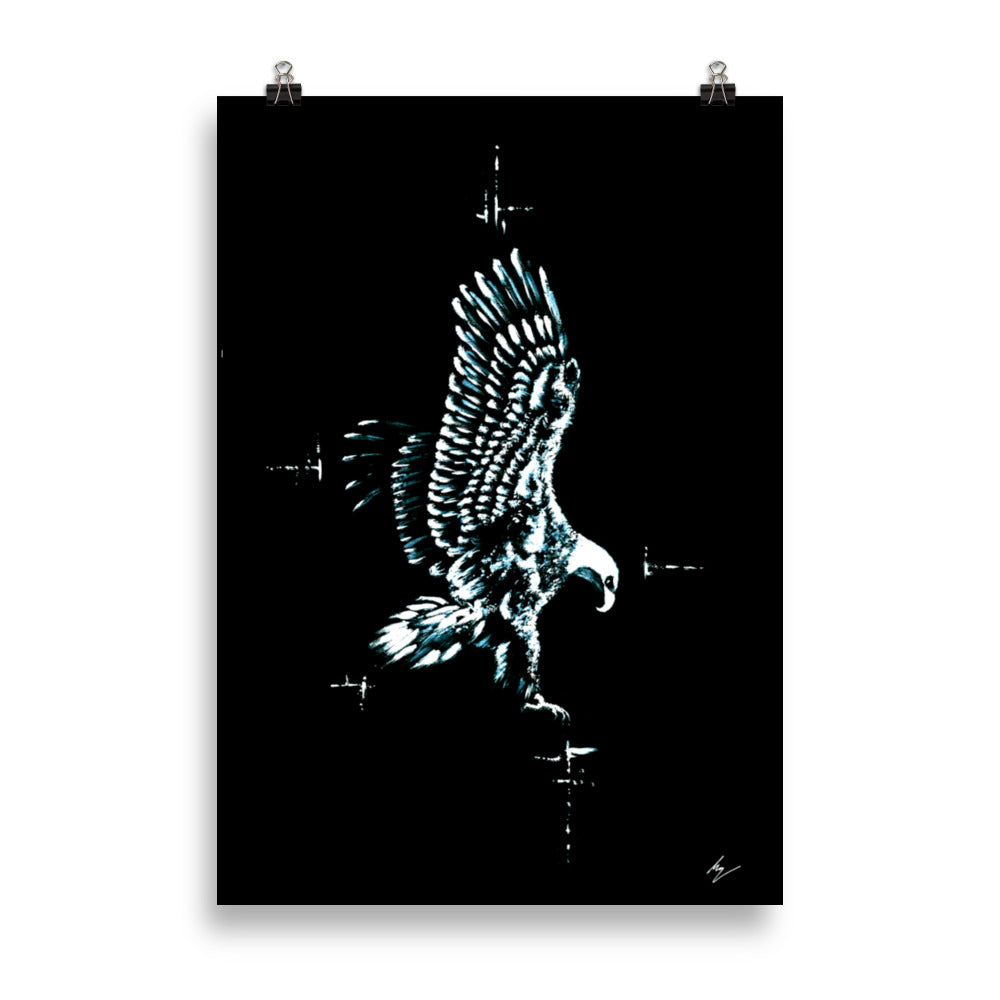 The Eagle soars high. Fly like an eagle whatever you go. Gothic, Eagle, poster. Gothic Home decor - Wall art