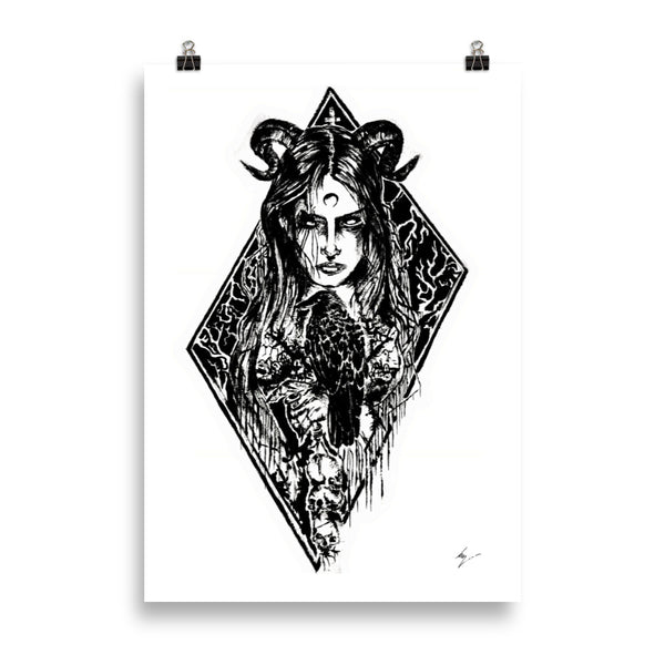The raven witch - Poster wall art. High quality Enhanced Matte poster