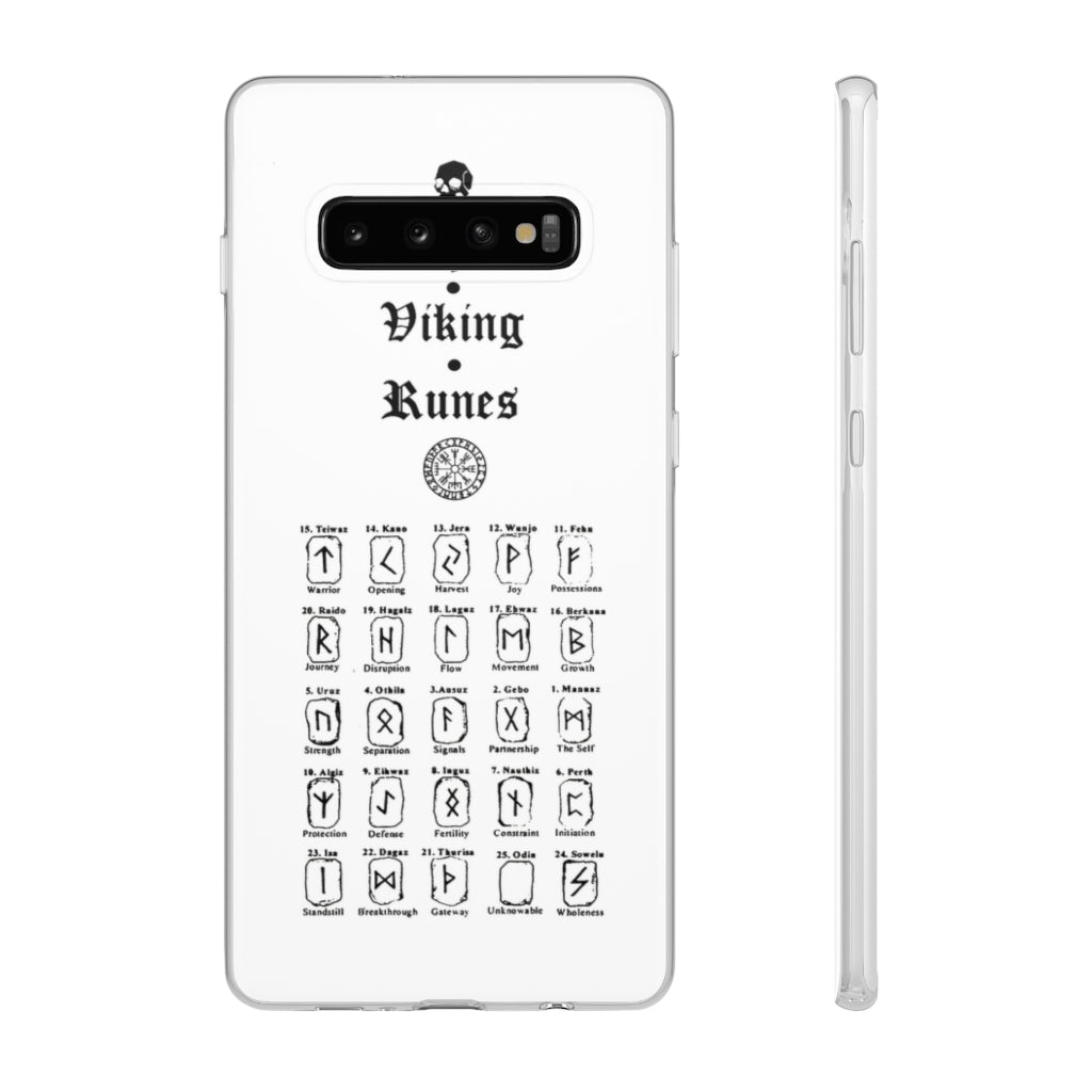 Flexi Cases - The Viking runes. White version. mobile phone case, iPhone case, Samsung case, mobile accessory. Norse. Viking. pagan