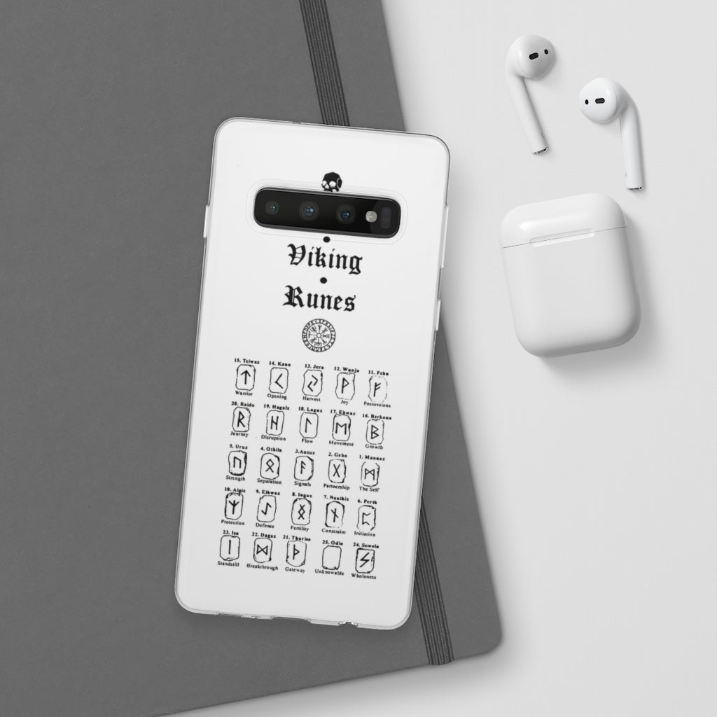 Flexi Cases - The Viking runes. White version. mobile phone case, iPhone case, Samsung case, mobile accessory. Norse. Viking. pagan