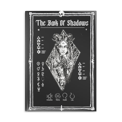 Hardcover Notebook. The Book Of Shadows - The Raven witch. Spell Book. Lined, grid, blank journal.