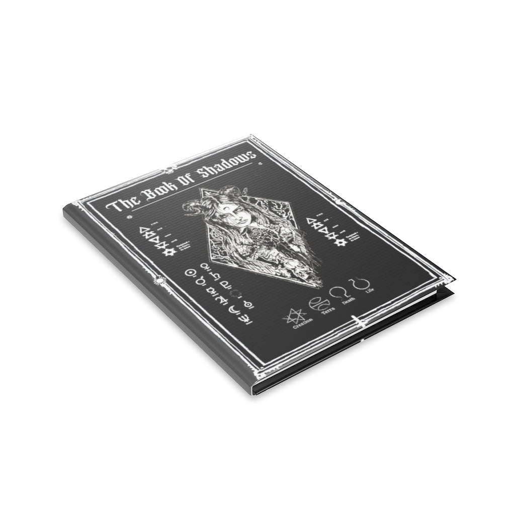 Hardcover Notebook. The Book Of Shadows - The Raven witch. Spell Book. Lined, grid, blank journal.