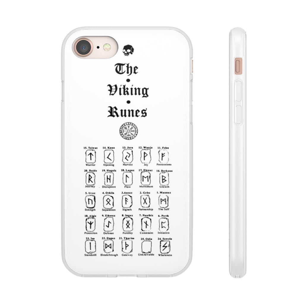 Flexi Cases - The Viking runes. White version. mobile phone case, iPhone case, Samsung case, mobile accessory. Norse. Viking. pagan
