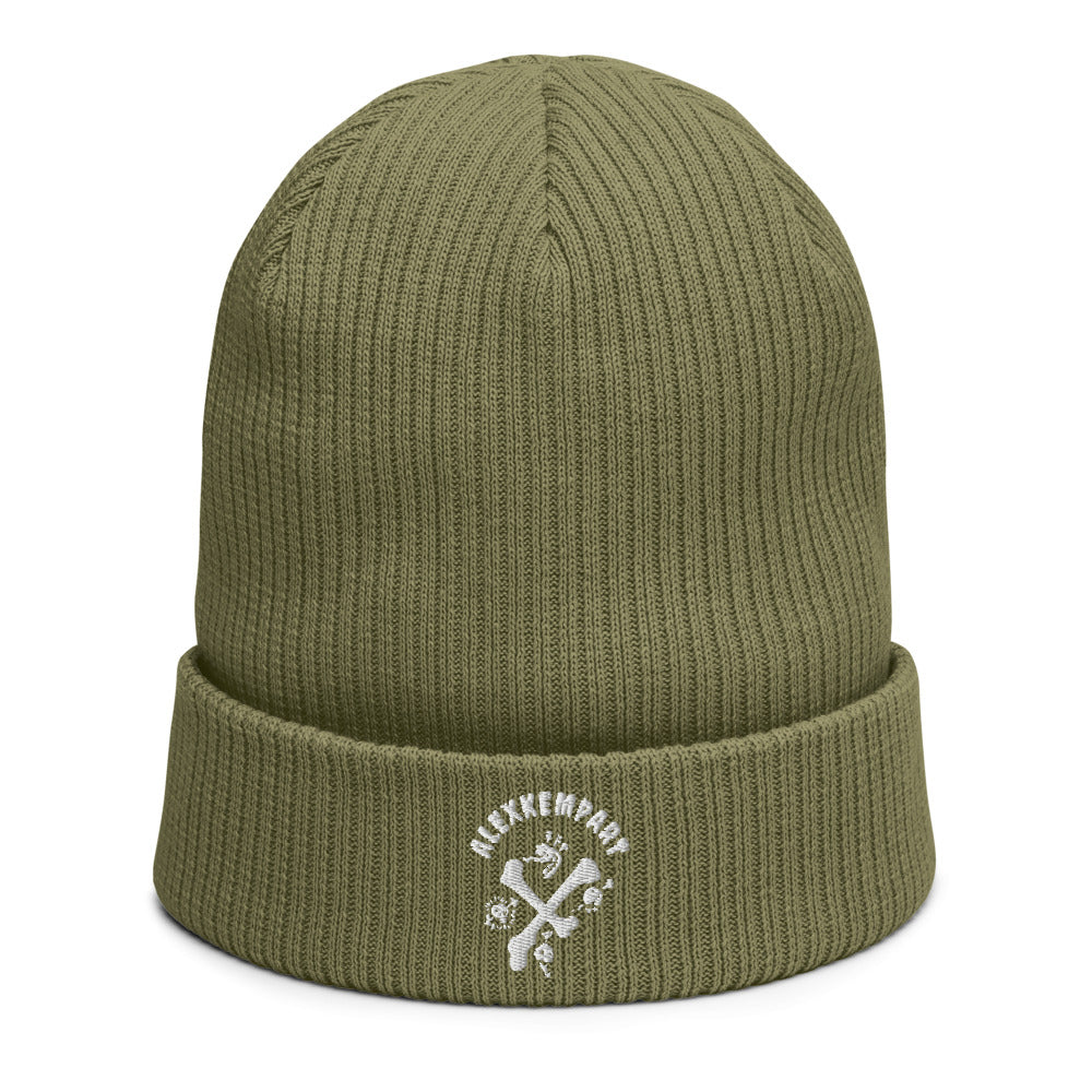 Double crossed - alexkempart original organic ribbed beanie