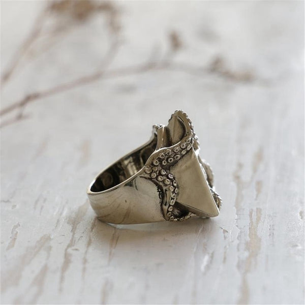 The ocean eye - Unique Personality Triangle Silver Color Rings Exaggeration Octopus Tentacles Anniversary Holiday Gifts Jewelry