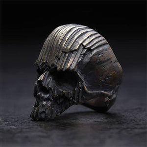 EYHIMD Cool Mens Black Skull 316L Stainless Steel Biker Ring Gothic Skeleton Rings for Men Punk Party Jewelry Gifts for him