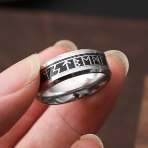 Viking Rune Ring. Stainless Steel. Gothic jewellery.