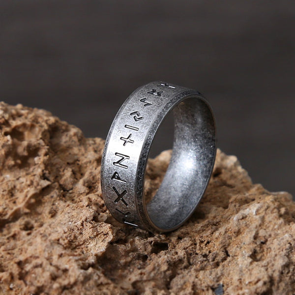 Viking Rune Ring. Stainless Steel. Gothic jewellery.
